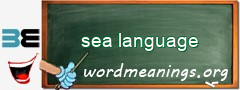 WordMeaning blackboard for sea language